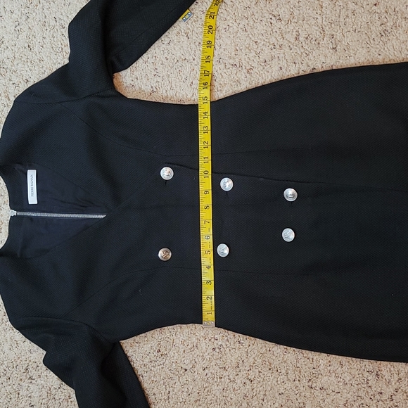 Balmain Black V Neck Logo Pencil Mini Dress size 40 - Picture 8 of 11